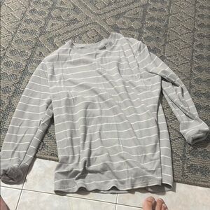 Brand Striped Gray and White Women's Top